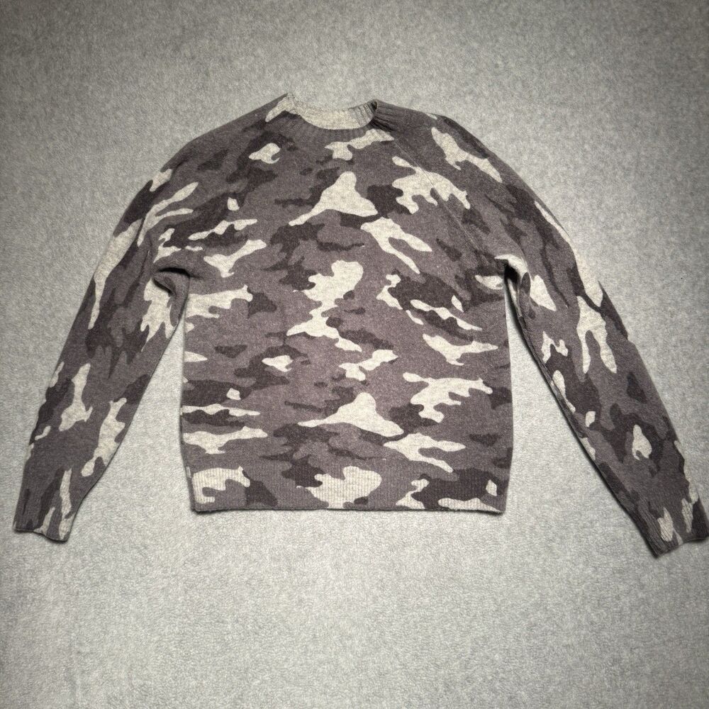 Banana Republic Pullover Sweater Womens Small Grey Camouflage Wool Blend